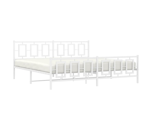 Estructura cama sin colchón con estribo metal blanco 193x203 cm