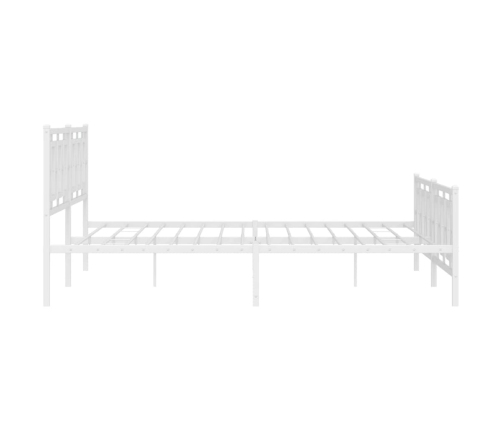 Estructura cama sin colchón con estribo metal blanco 193x203 cm