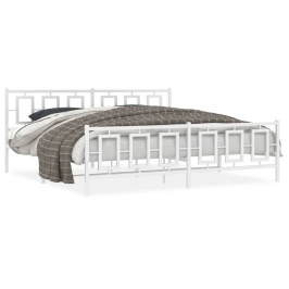 Estructura cama sin colchón con estribo metal blanco 193x203 cm