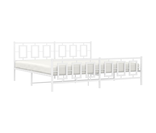 Estructura cama sin colchón con estribo metal blanco 200x200 cm