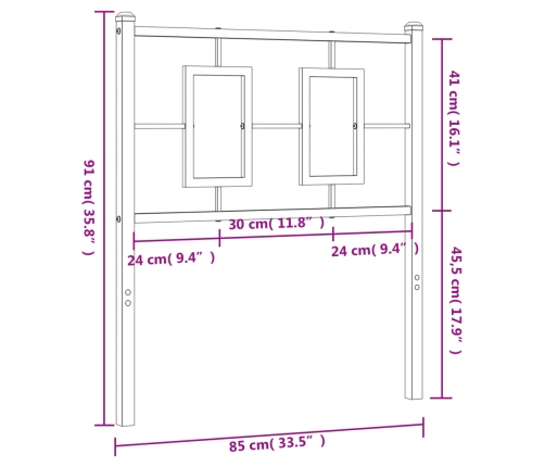 Cabecero de metal blanco 80 cm