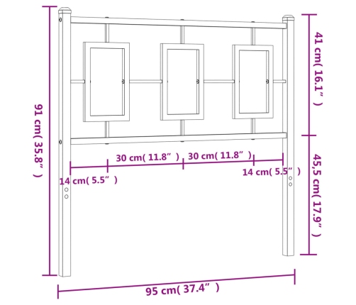 Cabecero de metal blanco 90 cm