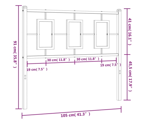 Cabecero de metal blanco 100 cm