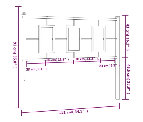 Cabecero de metal blanco 107 cm