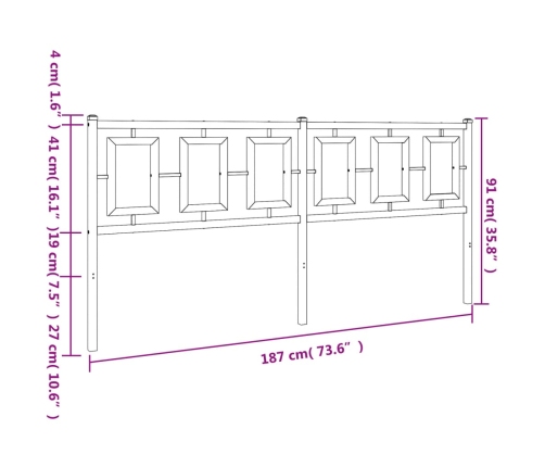 Cabecero de metal blanco 180 cm