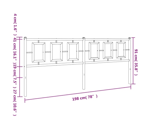 Cabecero de metal blanco 193 cm