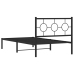 Estructura cama sin colchón con cabecero metal negro 100x190 cm