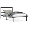 Estructura cama sin colchón con cabecero metal negro 100x190 cm