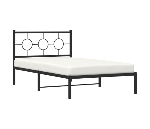 Estructura cama sin colchón con cabecero metal negro 107x203 cm