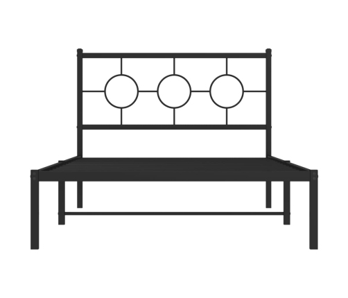 Estructura cama sin colchón con cabecero metal negro 107x203 cm