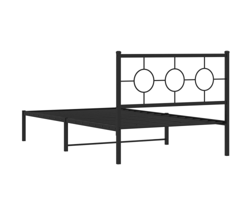 Estructura cama sin colchón con cabecero metal negro 107x203 cm