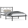 Estructura cama sin colchón con cabecero metal negro 107x203 cm