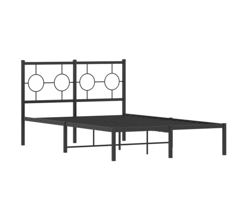 Estructura cama sin colchón con cabecero metal negro 120x190 cm