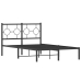 Estructura cama sin colchón con cabecero metal negro 120x190 cm