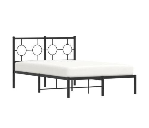 Estructura cama sin colchón con cabecero metal negro 120x190 cm