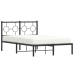 Estructura cama sin colchón con cabecero metal negro 120x190 cm
