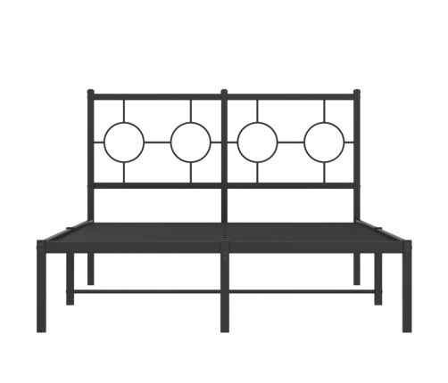 Estructura cama sin colchón con cabecero metal negro 120x190 cm