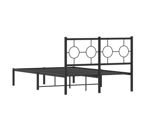 Estructura cama sin colchón con cabecero metal negro 120x190 cm