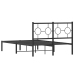 Estructura cama sin colchón con cabecero metal negro 120x190 cm