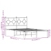 Estructura cama sin colchón con cabecero metal negro 120x190 cm
