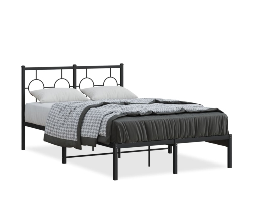 Estructura cama sin colchón con cabecero metal negro 120x190 cm