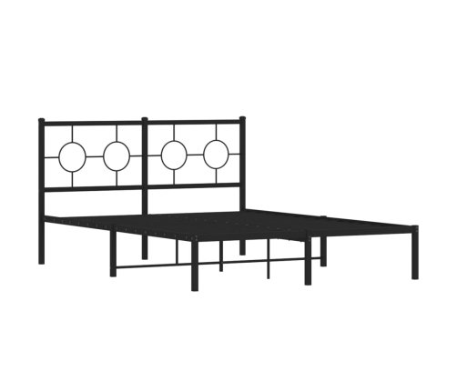 Estructura cama sin colchón con cabecero metal negro 140x190 cm