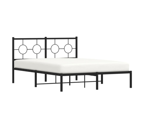 Estructura cama sin colchón con cabecero metal negro 140x190 cm