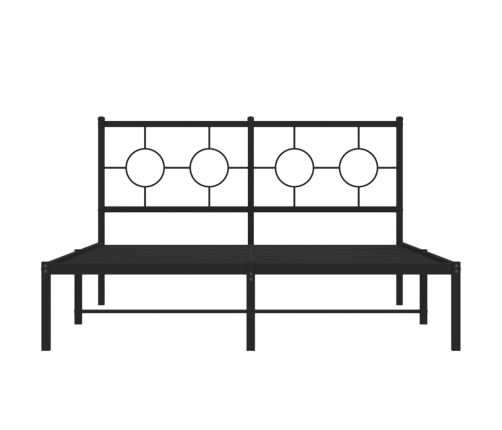 Estructura cama sin colchón con cabecero metal negro 140x190 cm