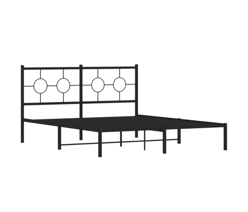 Estructura cama sin colchón con cabecero metal negro 150x200 cm