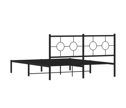 Estructura cama sin colchón con cabecero metal negro 150x200 cm