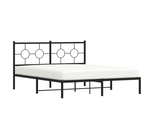 Estructura de cama con cabecero metal negro 160x200 cm