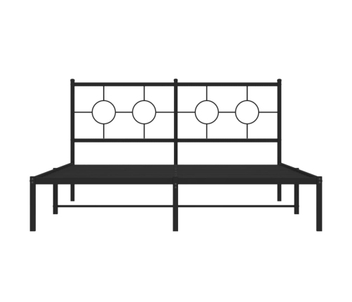 Estructura de cama con cabecero metal negro 160x200 cm