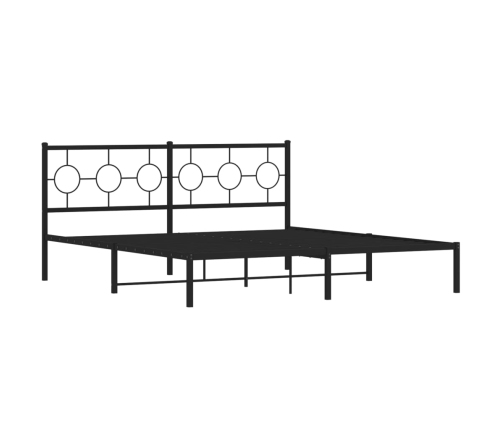 Estructura de cama con cabecero metal negro 180x200 cm