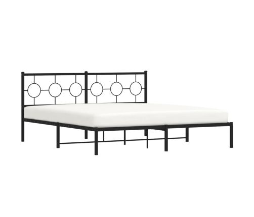 Estructura de cama con cabecero metal negro 180x200 cm