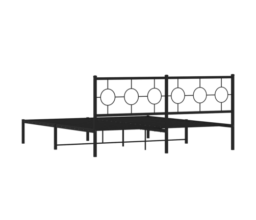 Estructura de cama con cabecero metal negro 180x200 cm