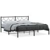 Estructura cama sin colchón con cabecero metal negro 183x213 cm