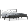 Estructura cama sin colchón con cabecero metal negro 193x203 cm