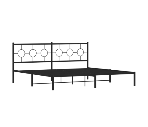 Estructura cama sin colchón con cabecero metal negro 200x200 cm