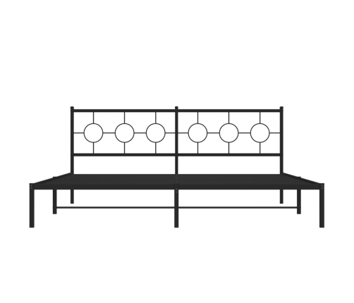 Estructura cama sin colchón con cabecero metal negro 200x200 cm