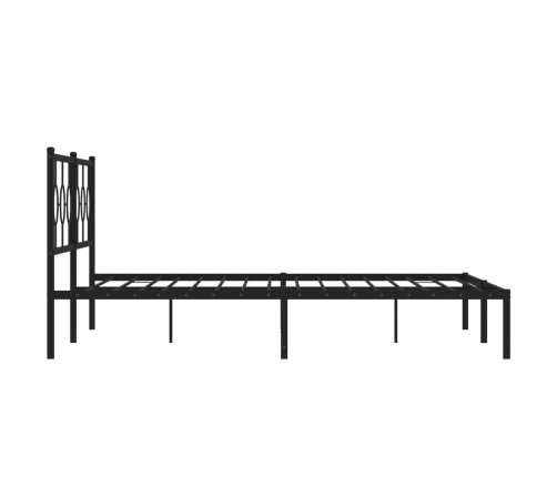 Estructura cama sin colchón con cabecero metal negro 200x200 cm