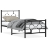 Estructura cama sin colchón con estribo metal negro 75x190 cm