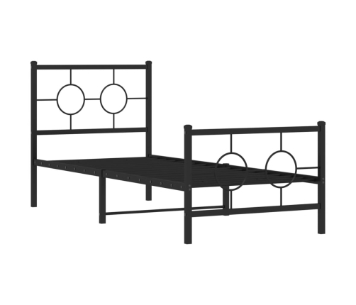 Estructura cama sin colchón con estribo metal negro 80x200 cm