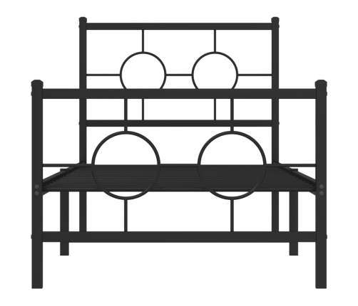 Estructura cama sin colchón con estribo metal negro 80x200 cm