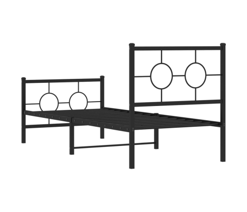 Estructura cama sin colchón con estribo metal negro 80x200 cm