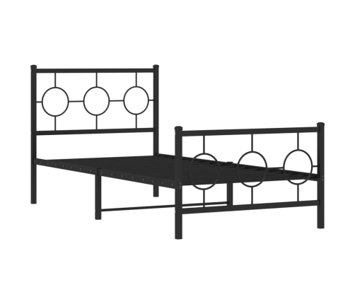 Estructura cama sin colchón con estribo metal negro 90x190 cm