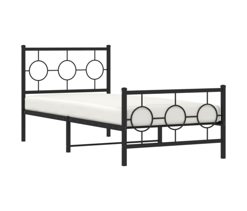 Estructura cama sin colchón con estribo metal negro 90x190 cm