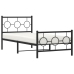 Estructura cama sin colchón con estribo metal negro 90x190 cm