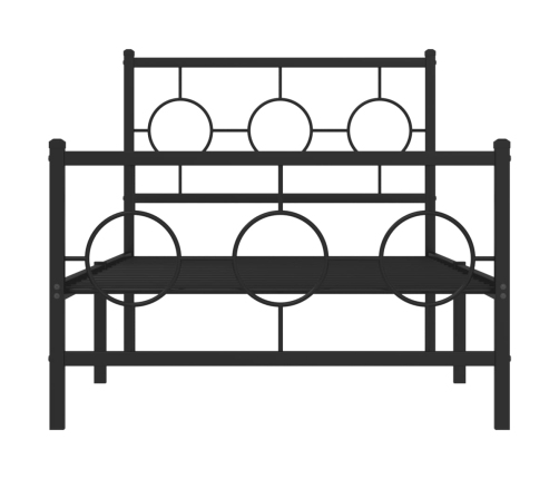 Estructura cama sin colchón con estribo metal negro 90x190 cm