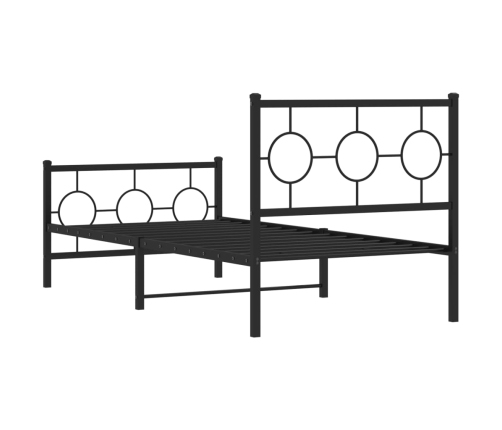 Estructura cama sin colchón con estribo metal negro 90x190 cm