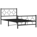 Estructura cama sin colchón con estribo metal negro 100x190 cm